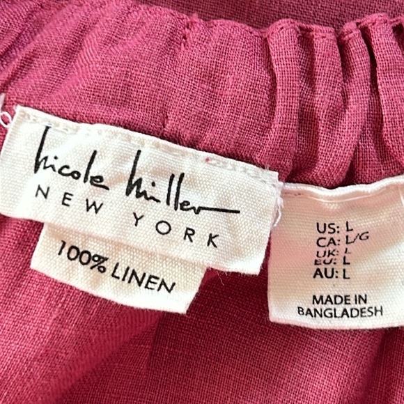 Nicole Miller Linen Halter Top in Dark Pink/Mauve Size Large - Picture 2 of 8
